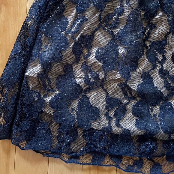 ✨2/$15✨ BNWOT Strapless Navy Sparkle Lace Minidress - Picture 4 of 4
